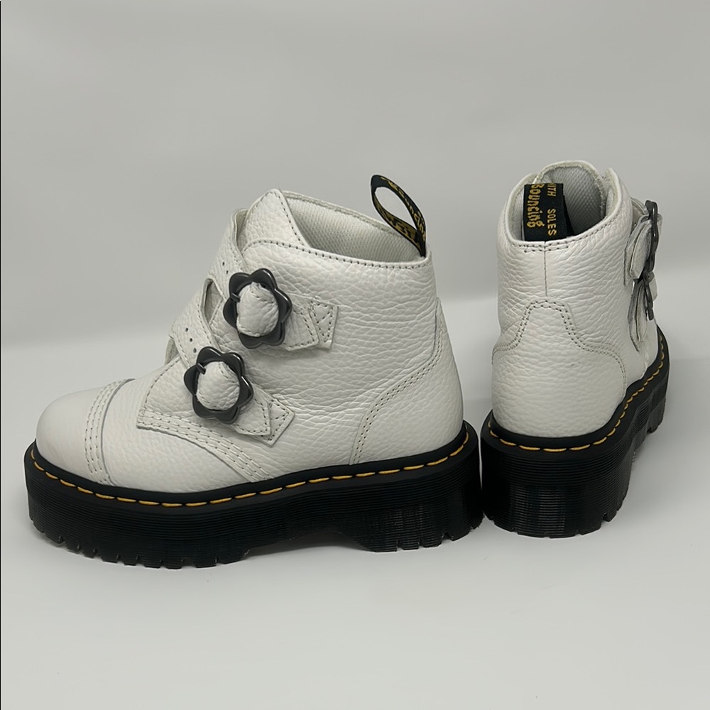 Dr. Martens White Leather Boots